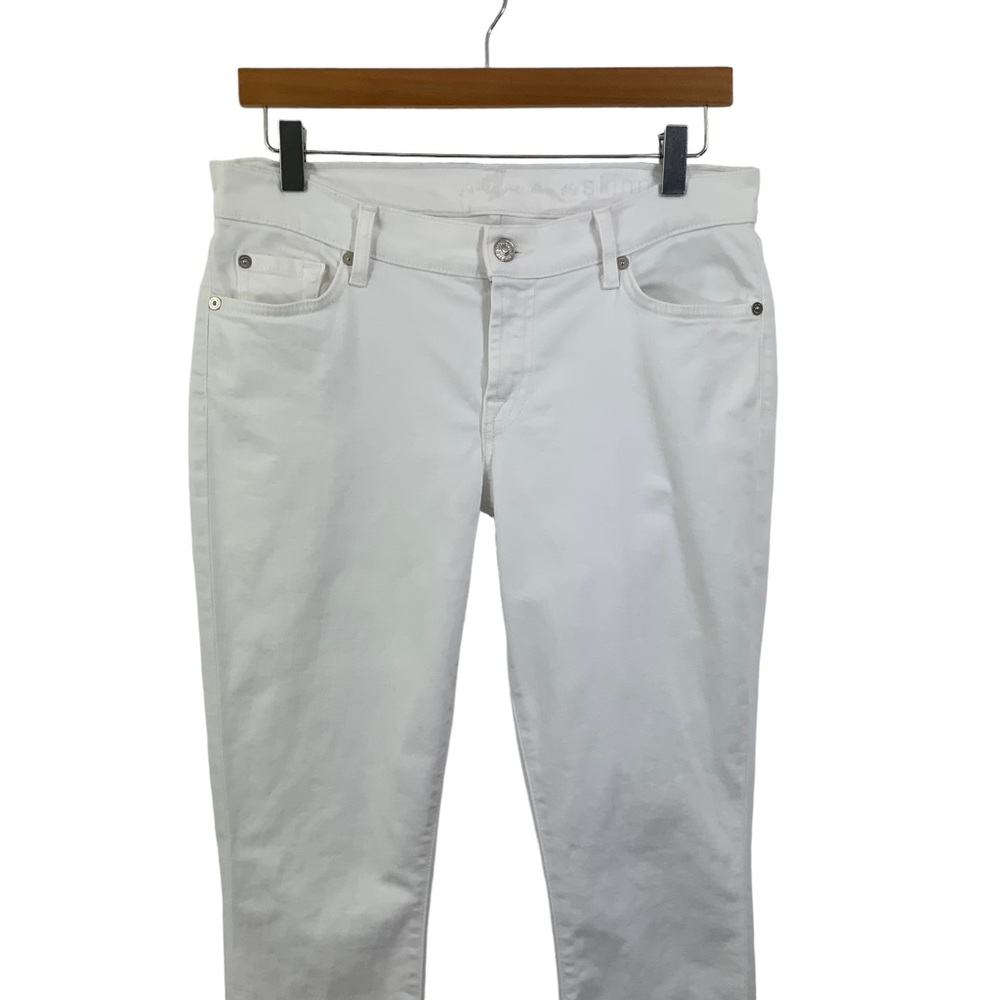7 FOR ALL MANKIND The Skinny White Skinny Jeans With Stretch White Jeans G13 - Picture 6 of 11